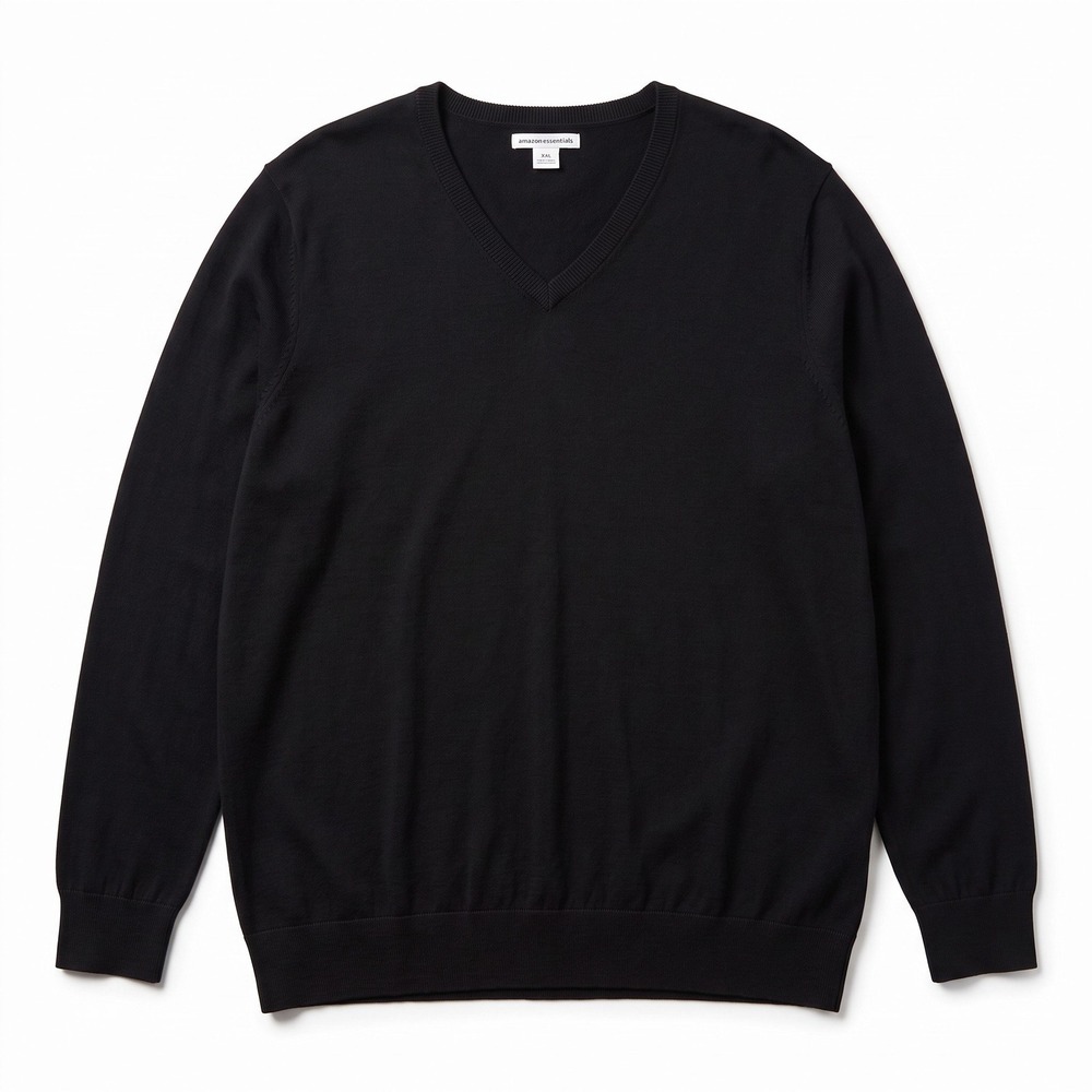 Amazon Essentials XXL Black V-Neck Sweater Womens Casual Cozy Plus Size
